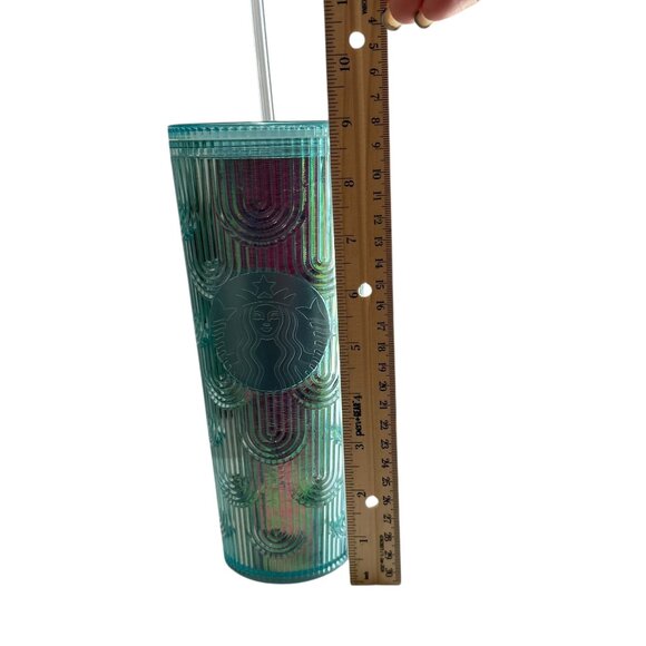 Starbucks 2025 Rainbow Tumbler Cold Coffee Green Siren New Collectible Festival - Picture 2 of 7
